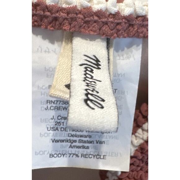 Madewell Second Wave Bandeau Bikini Top Women’s Size Large Textured Striped - Picture 5 of 7